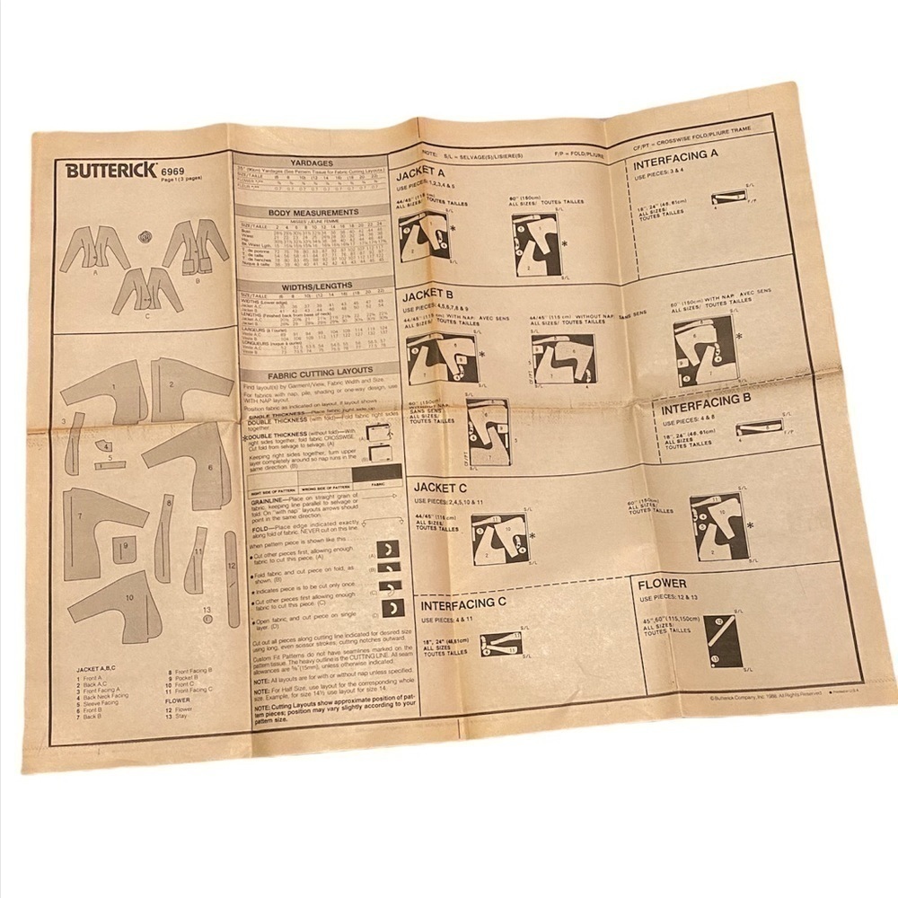 Vintage Complete Blazer Sewing Pattern - Picture 5 of 7